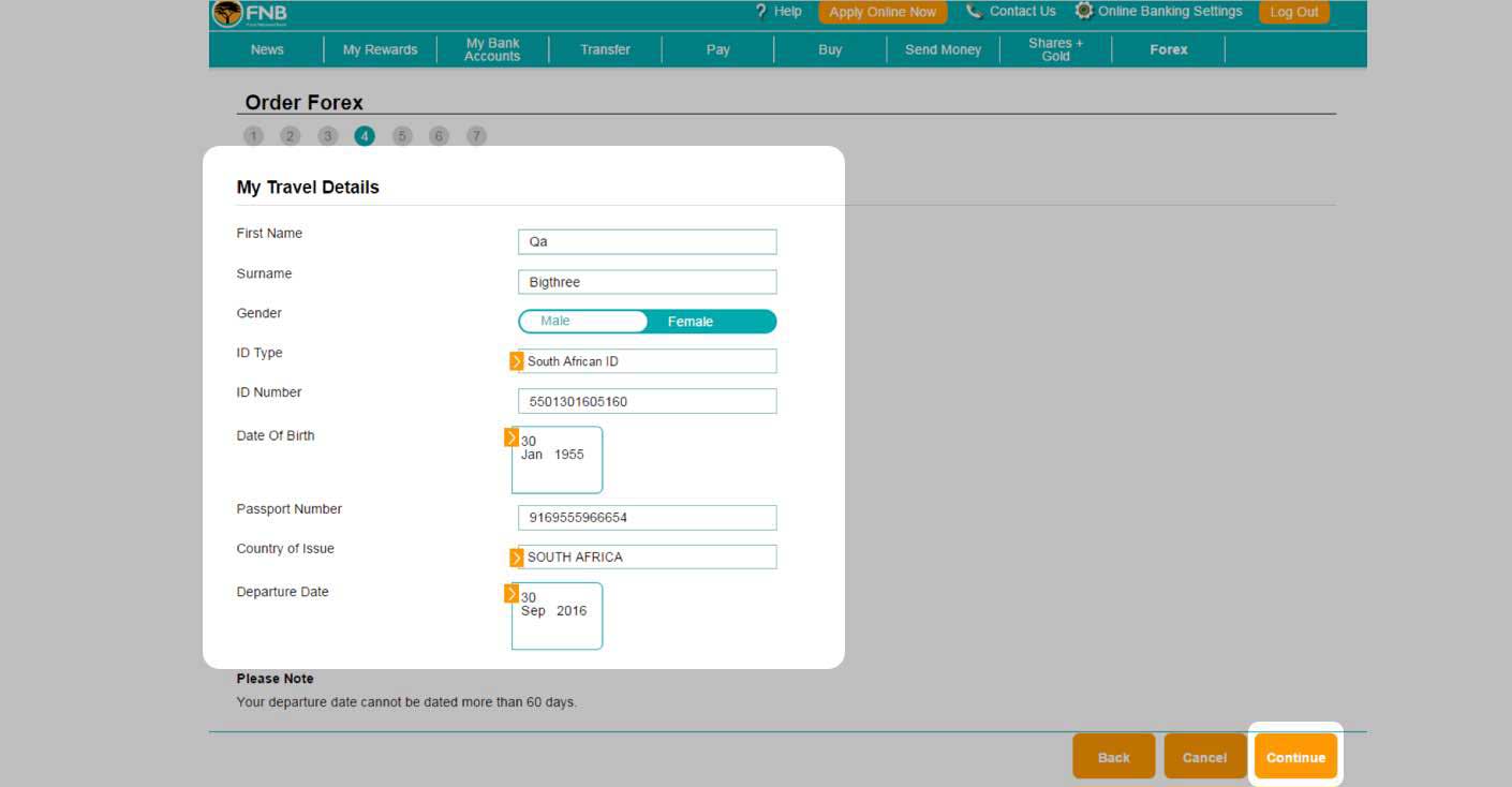 fnb forex history rates