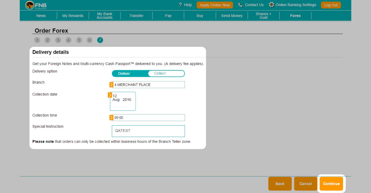 forex division fnb