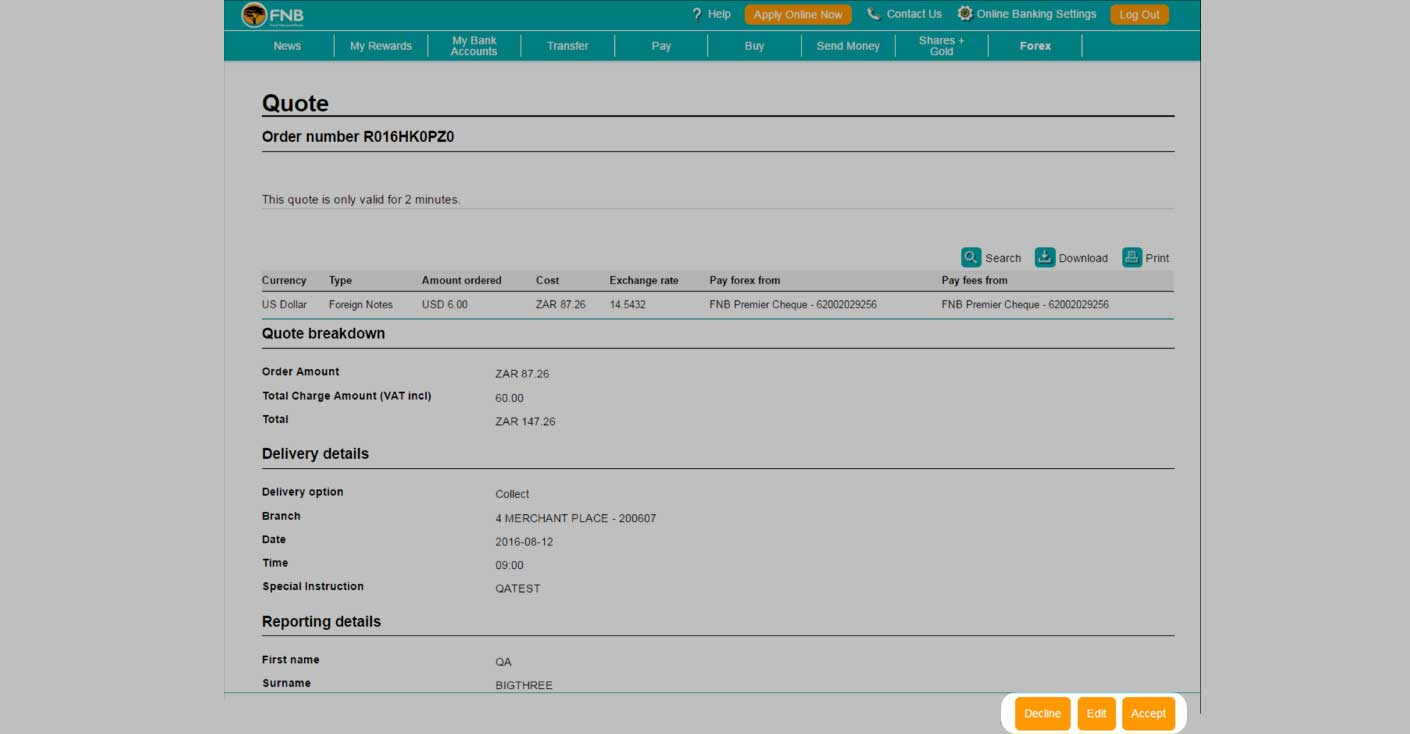 fnb forex rates calculator