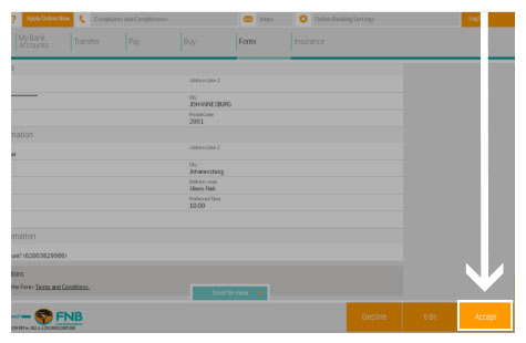 fnb ordee forex