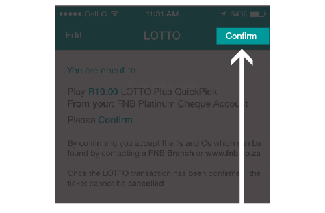 playing lotto on fnb app
