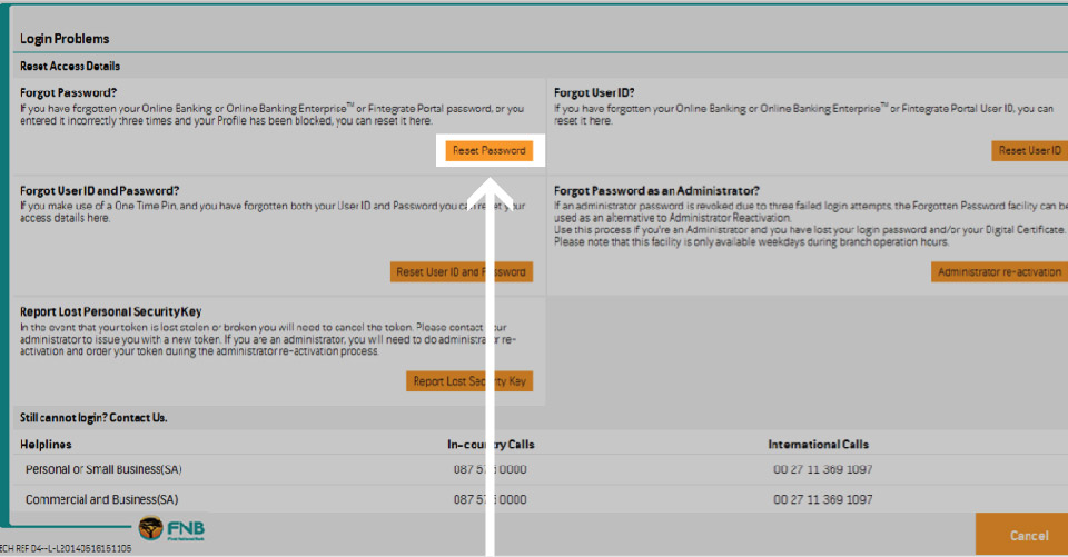 Cash passport forgot pin